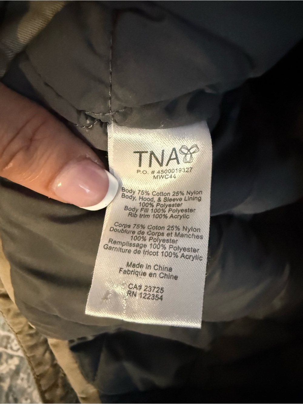 Aritzia TNA Military Jacket 017-024 Khaki Hooded Utility Coat XXS - Picture 10 of 12